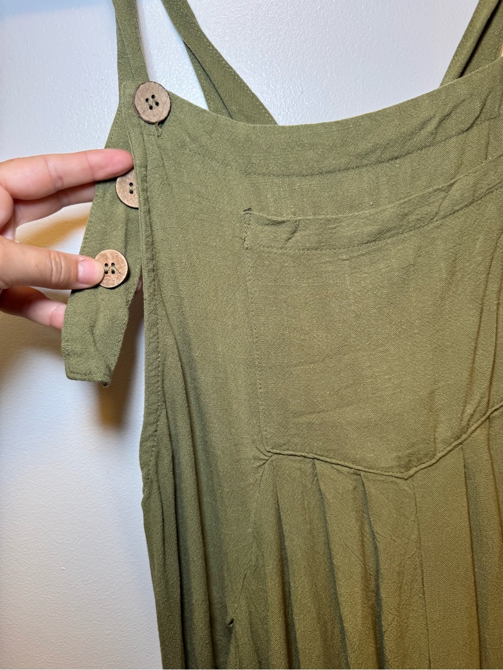 Casual Olive Wide-Leg Jumpsuit with Pockets - Picture 6 of 12